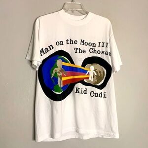 Kid Cudi man on the Moon III the chosen graphic T-shirt small unisex adult white